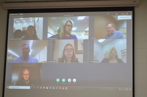 The White County Board of Education held their meeting on Tuesday, March 24, via videoconference in keeping with social distancing. (Photo/Stephanie Hill)
