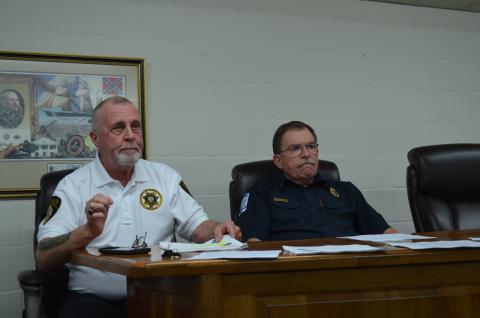 Cleveland Police Chief John Foster and White County Fire Division Chief Norman Alexander spoke March 16 about actions that are being taken to protect public safety personnel during the COVID-19 (coronavirus) pandemic. (Photo/Stephanie Hill) 