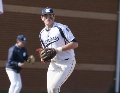 Senior Riley Norton had two hits and drove in three runs in the Warriors' 4-0 win over West Hall on March 11. The game was one of the final varsity events held before the COVID-19 pandemic shut down all GHSA activities. (Photo/Staci Sulhoff)