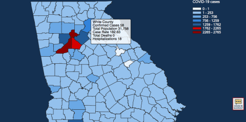 There have been 58 total confirmed COVID-19 cases in White County since the start of the pandemic, according to the 6:30 p.m. update on Wednesday, April 29. (Image from Department of Public Health website)