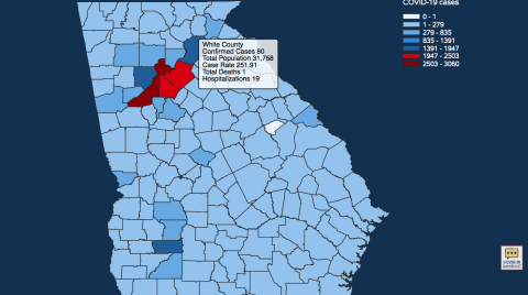 White County has recorded its first COVID-19 death, according to the 9:25 a.m. update on Tuesday, May 5, on the Georgia Department of Public Health website. 