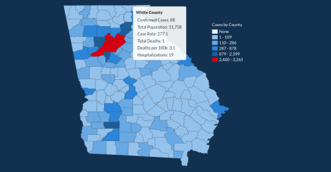 There have been 88 total confirmed COVID-19 cases in White County since the start of the pandemic, according to the 1 p.m. update on Thursday, May 14, on the Georgia Department of Public Health's website. (Image from DPH)