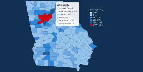 There have been 91 total confirmed COVID-19 cases in White County since the start of the pandemic. (Image from DPH website)