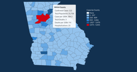 There have been 122 total confirmed COVID-19 cases in White County since the start of the pandemic, according to the update on Thursday, June 11, on the Georgia Department of Public Health's website.