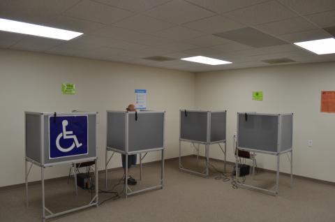 A voter casts a ballot Monday, July 20. (Photo/Stephanie Hill)