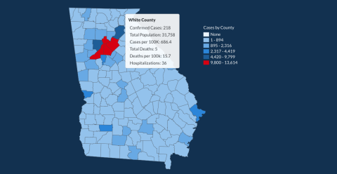 There have been 218 total confirmed COVID-19 cases in White County since the start of the pandemic, according to the update on Monday, July 18, on the Georgia Department of Public Health's website.
