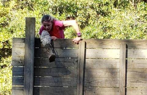 White County High School’s Tori McDuffie is shown during a JROTC Raider competition. (Submitted photo)