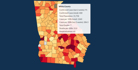 There have been 400 total confirmed COVID-19 cases in White County since the start of the pandemic, according to the update  on Monday, Aug. 17, on the Georgia Department of Public Health's website.