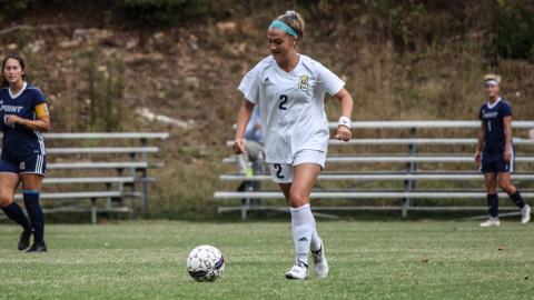Tori Wilson, above, and the TMU soccer, volleyball, and cross country teams will only play AAC teams this fall. (Photo/TMU Athletics)
