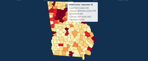 There have been 833 total confirmed COVID-19 cases in White County since the start of the pandemic, according to the update  on Monday, Sept. 28, on the Georgia Department of Public Health's website. 