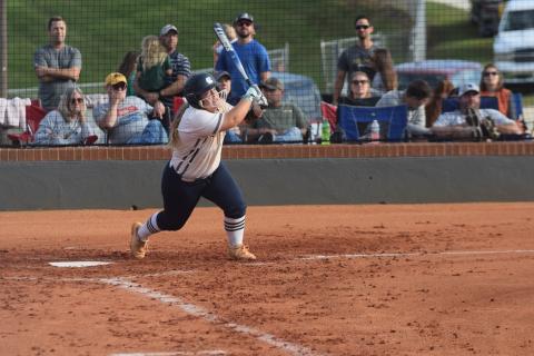 Cree Cantrell had a three-run home run in the Lady Warriors' win over Dawson County last week. (Photo/Mark Turner)