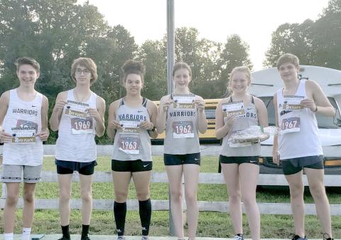 The WCHS jaunior varsity cross country team had a handful of Top 10 finishers at the Tallulah Falls meet Tuesday afternoon including, from left, Logan Long, Steven Petty, Kyra Lavelle, Lydia Durden, Haylie Bailey, and Jackson Judice. (Photo/WCHS Athletics)