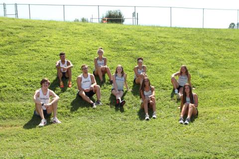 Senior members of the WCHS cross country teams are, from left, Eamonn O'Bryant, Maverick Aguilar, Dakota Seabolt, LaRue Campbell, Haylie Bailey, Kyra LaVelle, Leah Alexander, Josie Stover, and Sydnee Nix. (Photo/Staci Sulhoff)