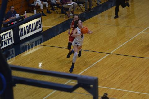 Camryn McAfee, above, and the Lady Warriors take on East Jackson in the home opener Friday night in Cleveland. (Photo/Mark Turner)