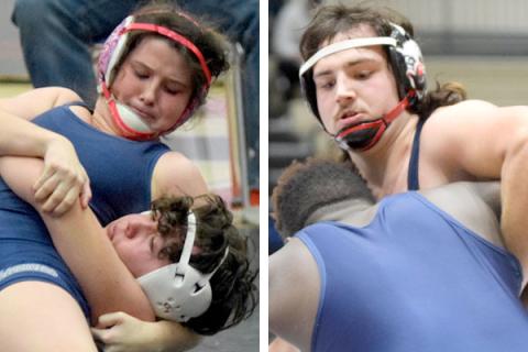 Last week in Macon, Devin Sullens and Sidney Sullens climbed to the highest level in high school wrestling by winning a state championship. Devin Sullens, a senior, capped off his prep career by winning the 220-pound title in the Class AAA tournament, while his younger sister, Sidney, a junior, captured the 142-pound title in the Girl's All-Classification tournament. The Sullens' siblings became only the second brother and sister to win a state title in the same year. (Photos/Mark Turner and WCHS Athletics)
