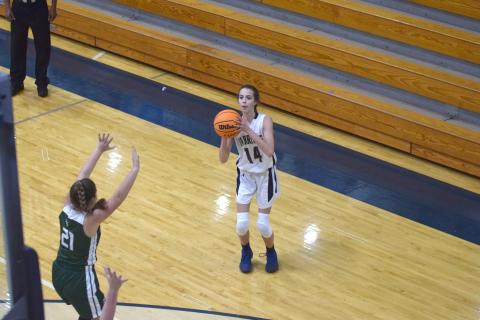 Zoe Burkett had 13 points in the Lady Warriors' win over Dawson County. (Photos/Mark Turner)