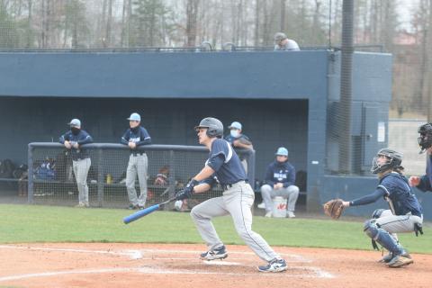 Dylan Sargent rips a double during his first at-bat of the season in the 15-0 win over Johnson last Saturday in Cleveland. (Photos/Mark Turner)