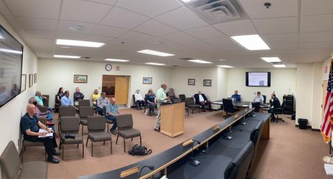 Resident Ridley Kinsey addresses officials during a public comment hearing for the Joint Comprehensive Plan update for White County, Cleveland and Helen. Community input is still being sought through a survey. (Photo/Wayne Hardy)