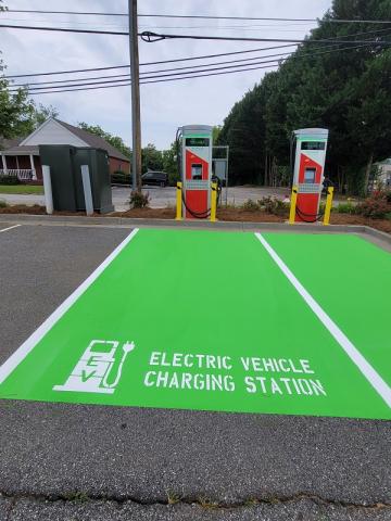 Georgia Power has installed two electric vehicle charging stations at Freedom Park in Cleveland. (Submitted photo)