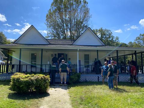 Members of The Bridge Church were among those helping at a work day Sept. 26 at the future day center for Family Promise. (Photo courtesy Martie Brooks)
