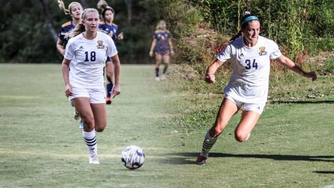 Sophomore Eliska Dvorakova is an honorable mention pick. Senior Hannah Logue earned a spot on the NAIA All-American third team.(Photos/TMU Athletics)