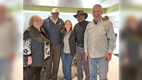 Judy Granger (United Way), Dewey McClain (Atlanta Falcons and Georgia State Representative) Patricia Sutton, Horace King (UGA great) and Bill Sutton Jr. at a recent tournament. (Submitted photo)