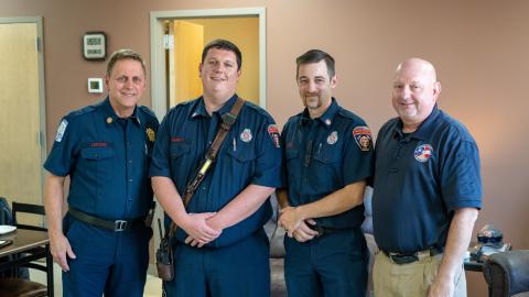 Two White County firefighters were recently recognized for their life-saving efforts.