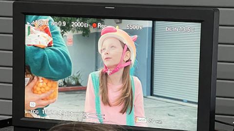 Josalynne Wiley is shown on a monitor while filming a scene for television pilot in Los Angeles. (Photo/submitted)