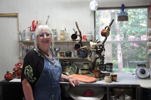 Renee Turner creates a variety of pottery in her studio that came together with help from her friends. (Photo/Jessica Wood)