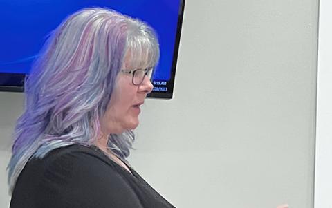 Tedi Boling of Cleveland addressed the Cleveland city council at each of its three public hearings regarding setting the millage rate. (Photo/Linda Erbele)