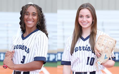 Von Minutello, left, and Kate Sartain both had home runs for the Warriors in recent games. (Photos/Staci Sulhoff)