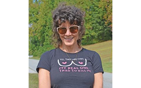 Deena Allison Handy loves wearing t-shirts that build awareness for breast cancer and remind women to get their mammograms. (Photo/Samantha Sinclair)
