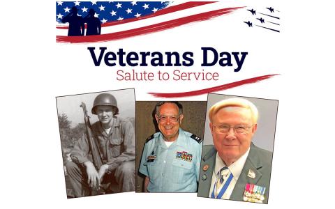 Ron Hill through the years — April 1953 at Outpost Harry in the Korean War,  July 1991 at his return home from Desert Storm and, more recently, the veteran and volunteer.