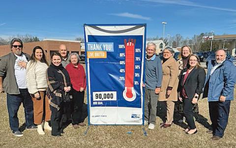 Officers and members of the volunteer board of the United Way of White County show celebrate the 2023 fundraising success. Pictured are Chuck Johnstone, Lauren Williams, Kielea Loggins, Dean Dyer, Nanette Baughman, Gene White, Susan Cremering, Carol Powell, Courtney Allison and Donald Harris.