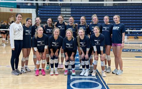The Lady Warriors' volleyball team took top honors last week during the Berry College team camp, beating Forsyth Central to win the Gold Division tournament on the final day of the camp. (Photo/WCHS Volleyball)