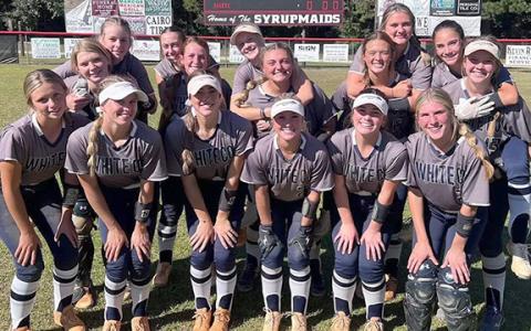 The Lady Warriors' softball team posted a first round sweep of Cairo last week in the opening round of the Class AAA state tournament. (Photo/WCHS Athletics)