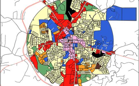 The new zoning map was approved Thursday. The full-sized map can be viewed on cityofclevelandga.org. (Graphic/City of Cleveland)