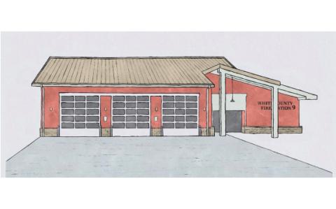 A sketch of what the proposed Fire Station No. 9 will look like was presented. (Photo/White County)