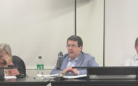 City Administrator Kevin Harris talked compensation with the city council and whether their rates need to be adjusted for inflation. (Photo/Hannah Caudell)