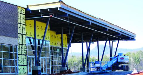 White County's new recreation facility is scheduled to be completed later this year. The bulding will house two gyms, locker rooms, offices, meeting rooms, along with an oudoor splash pad. (Photo/Mark Turner)