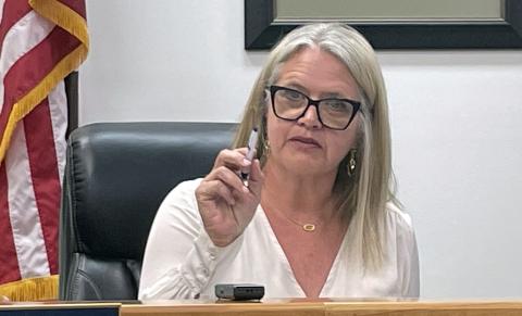 Missy Jarrard, School Board chair, stresses fiscal responsibility. (Photo/Jerry Grillo)