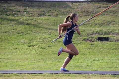 Tallulah Shack finished second in the girls pole vault. (Photo/Mark Turner)