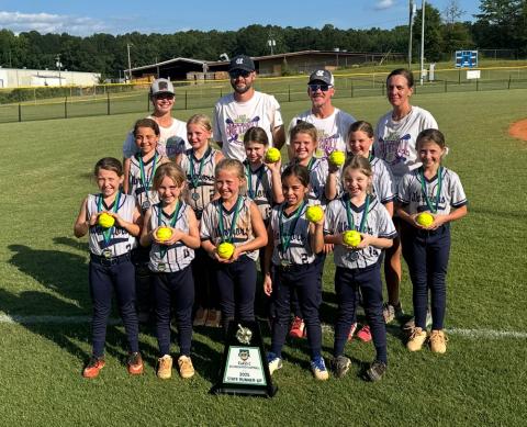 Members of the 8U softball team are, front from left, Wesleynn Vandegriff, Zoe Hester, Breckan Milligan, Gabby Brannon and Reagan Moose; middle row, Cora Biddy, Harper Ward, Madison Worley, Kamryn Pressley, Bravely Lisk and Vivian Barton; back row, coaches Heather Ward, Brandon Hester, Tim Milligan and Jessi Biddy. Not shown is Lily Thomas. (Photo/WCRD Athletics)