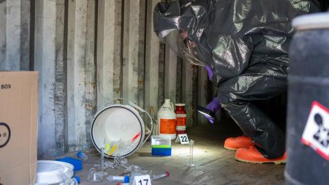 White County Fire Services personnel suit up for hazmat training with the Army National Guard. (Submitted photo)