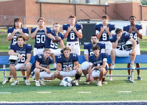This year's senior class consists of, front from left, Hayden Weakley, Easton Drew and Davey Waller; middle row, Austin Garrett, Jackson Burford, Branson Smith and Nathan Eubnks; back row, Carson Anthony, Matt Turner, Alex Freeman, Reid Penrose and Noel Lammers. Not shown are Jackson Krilla and Corbin Blank. MARK TURNER /WCN