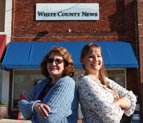 Denise Etheridge, left, and Erin Etris, right, have been promoted to managing editor and general manager of the White County News, respectively. MICHELE QUINTAL/WCN