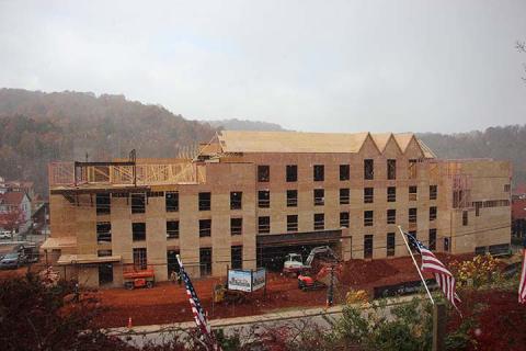 A new Home2 Suites by Hilton hotel is under construction in Helen. CARLY HENDERSON/WCN