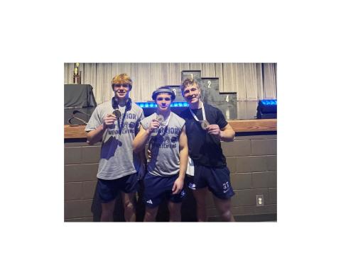 Zach Godfrey,left, Jack Clark and Easton Drew all won state titles at the GACA state weight lifting event last weekend in Heard County. WCHS FOOTBALL/SPECIAL