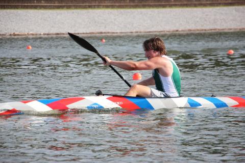 Connor Rowland, 16, a Team USA paddler, practices at Lanier Canoe & Kayak Club during a recent training session. CARLY HENDERSON/WCN