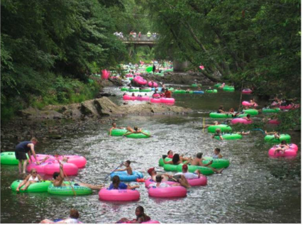 The section of the Chattahoochee in Helen that is popular for tubing is safe, according to EPA tests. SUBMITTED PHOTO 